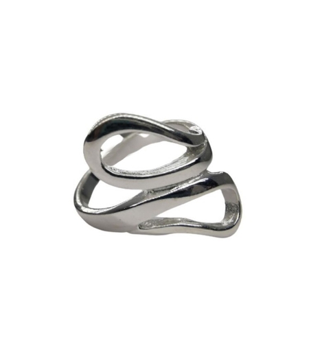 Inel pentru Dama Argint 925, Jolie, Model Sarpe Dublu 5.3 gr, Marimea 55, 2.5 x 2 cm, Argintiu