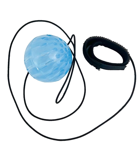 Jucarie Interactiva, Flippy, Minge Saltareata Crystal Ball, cu Banda Elastica, 6 cm, +7 Ani, din Plastic, Albastru