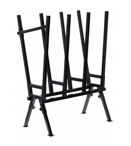 Suport metalic capra pentru taiat lemne, reglabil, pliabil, otel, maxim 200 kg, 81x37x103 cm, negru
