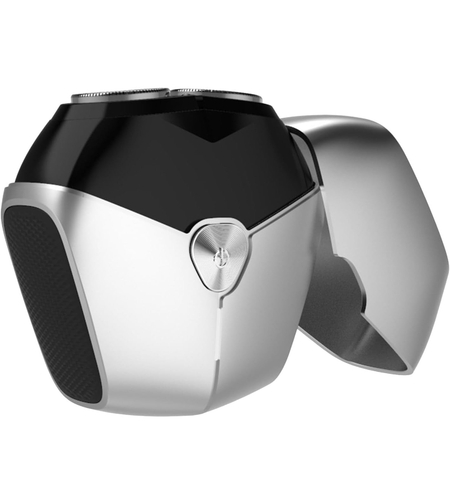 Aparat de Ras Portabil, Vafy, 8W, Autonomie 60 min, Incarcare Cablu Type C Inclus, Periuta de Curatare, Husa, Reincarcabil, 7.3x7.5x3.3 cm, Gri