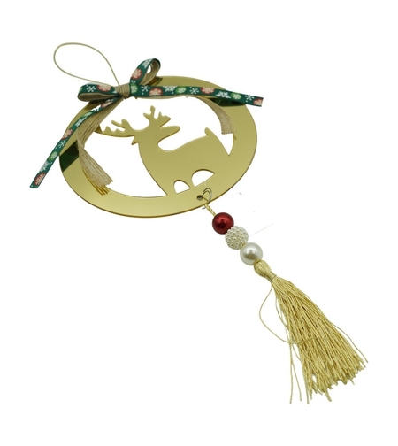Ornament brad, Flippy, Ren, Auriu, Lucios, 15*25CM, Acril, Interior/ Exterior