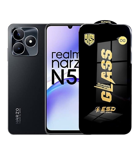 Folie de Protectie pentru Realme Narzo N53, Vafy, Sticla Securizata ESD, Margini Negre, Rezistenta la Zgirieturi, Antistatica, 0.35 mm, Transparenta