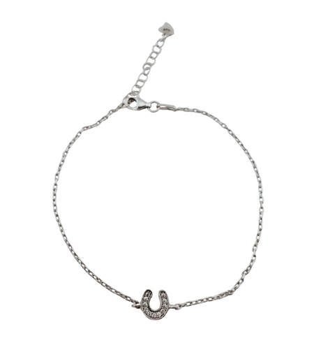 Bratara pentru Dame , Jolie Silver, din Argint 925, Model Potcoava, cu Pietre Zirconia, 1.69 g, Argintiu