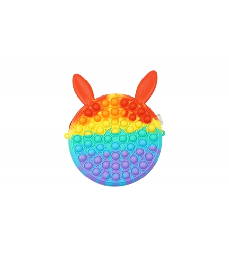 Jucarie antistres din silicon, Pop it Now and Flip It, Flippy, Geanta, Model 3, Multicolor