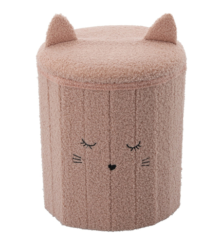 Taburet pentru copii, pliabil cu spatiu depozitare, 80kg, 28x34 cm, roz