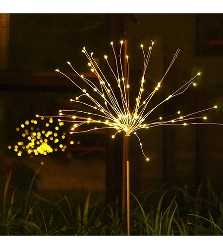 Lampa solara sub forma de artificii, 120 LED-uri, alb cald, Vafy