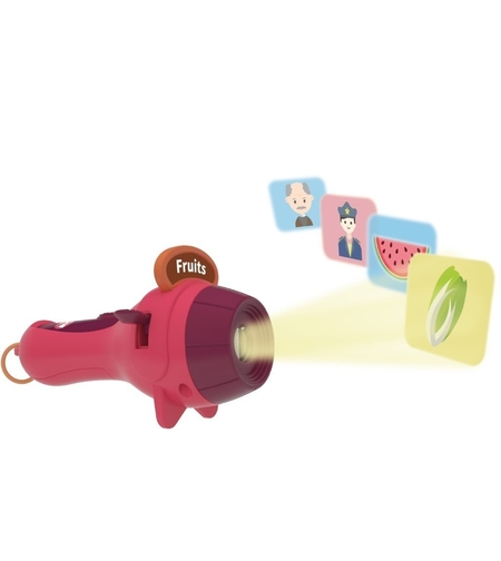 Set Jucarie Educativa, Flippy, Proiector Tip Lanterna Pentru Copii, 6 Teme, 48 de Imagini, Cutie Depozitare, +3 ani, Rosu