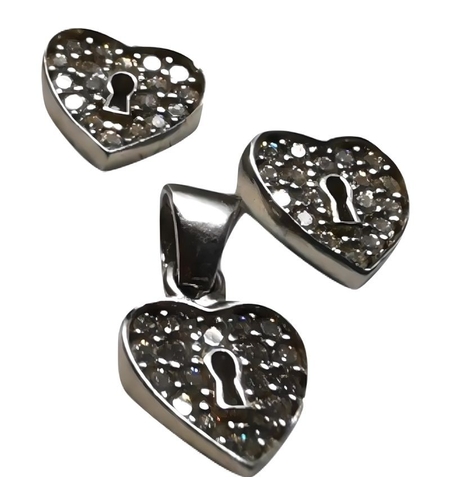 Set Argint 925 Inimioara cu Yala, 1.58 g
