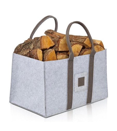 Cos Multifunctional pentru Rufe Murdare, Cos Depozitare, Flippy, Gri, 50x34x32, Geanta Durabila pentru Lemne si Accesorii