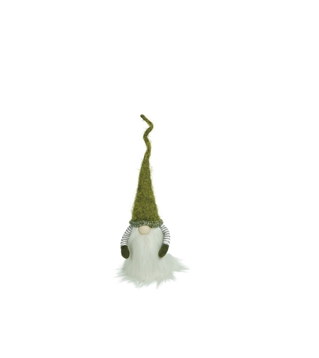 Ornament de Craciun spiridus, Flippy, verde/alb, textil, 53 cm