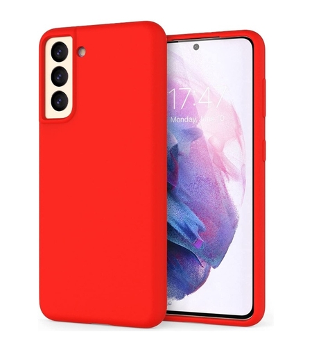 Husa protectie Vafy compatibila cu Samsung S21 5G Liquid Silicone Case Rosu