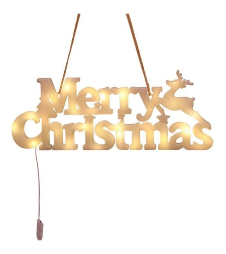 Instalatie LED de Craciun, Vafy, Litere 3D, Merry Christmas, Lumina Calda, 27.5 x 10.5 x 1.4 cm, Alb