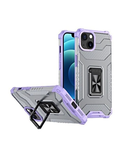 Husa de protectie Vafy compatibila cu Apple iPhone 13 Acrylic Armor cu suport Mov