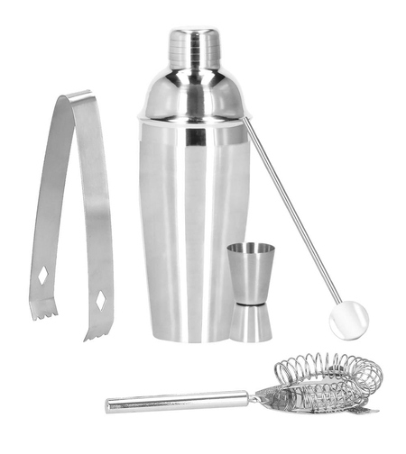 Set Cocktail Shaker Kit pentru barmani 750ml, KI21, 5 piese