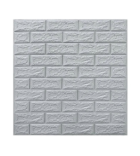 Set 10 Placi de Tapet, Vafy, Autoadezive, 70 x 77 cm, 3.5 mm Grosime, Suprafata Acoperita 5.3 mp, din PVC, Model Caramida, Gri