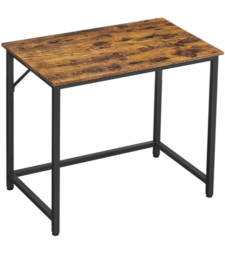 VASAGLE Birou PC compact, stil industrial, PAL si cadru metalic, 80x50x76 cm, maro rustic