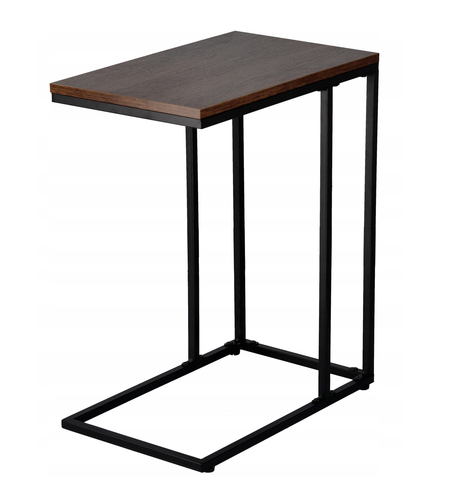 Masuta de cafea, cu cadru de otel, stil industrial, 30x48x59 cm, maro rustic