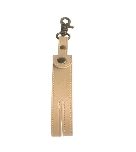 Husa pentru Kendama, Flippy, Husa de Depozitare pentru Kendama, din Piele Ecologica, Catarama cu Agatare pentru Transportare, Model Breloc Simplu, 19.5 x 2.5 cm, Apricot