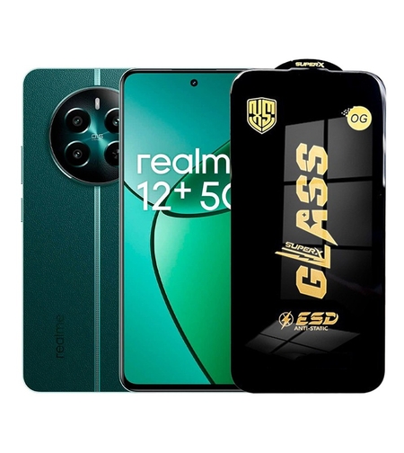 Folie de Protectie pentru Realme 12+, Vafy, Sticla Securizata ESD, Margini Negre, Rezistenta la Zgirieturi, Antistatica, 0.35 mm, Transparenta