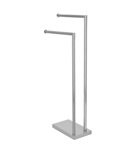 Suport metalic de baie pentru prosoape, cu 2 brate, 80 cm, argintiu cromat