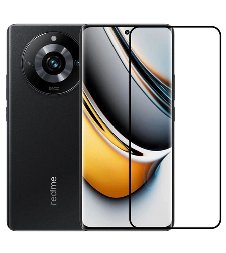 Folie Sticla Securizata, Vafy, Compatibila cu Realme 11 Pro+, Full Glue, Margini Negre, Transparent