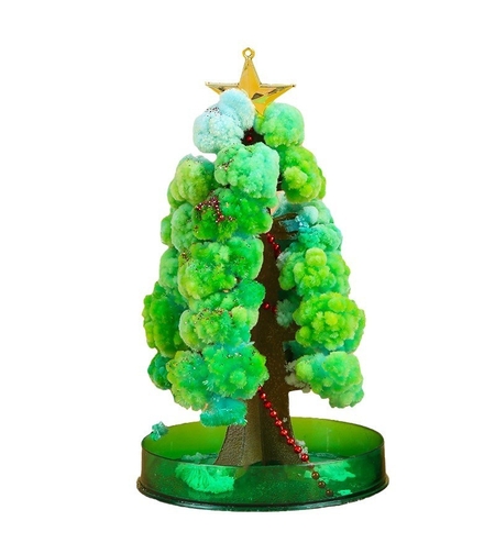 Brad Copac de Hartie Infloritor pe Apa, Flippy, Jucarie Brad Magic Infloritor de Craciun, Crestere Lenta in 8-24 h, Decoratiune de Craciun, 16.5 x 9.5 x 9.5 cm, Verde