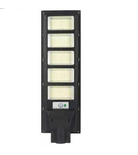 Lampa solara stradala Flippy, cu telecomanda, senzor de miscare si lumina, suport prindere, 240 LED-uri, IP65, ABS, 12AH, 250W, temperatura culoare 6500K, 70x18.8x5 cm, autonomie 10-12 ore, negru