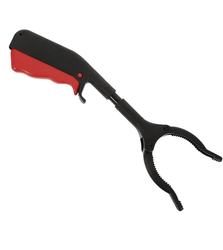 Cleste pentru Colectarea Deseurilor, Flippy, din Metal si Plastic, 30 cm, Fara Maini Murdare, Negru/Rosu