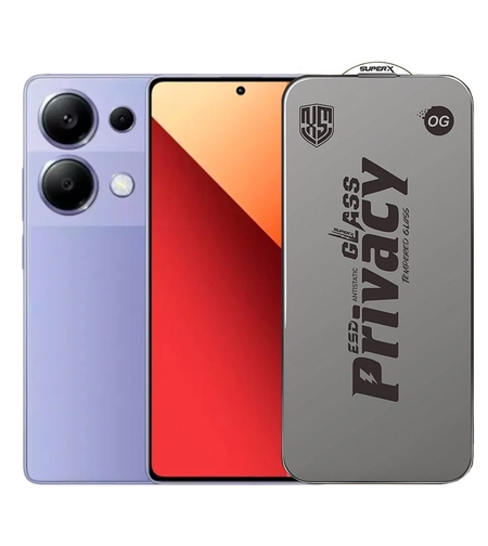 Folie de Protectie pentru Xiaomi Redmi 13T Pro, Vafy, Sticla Securizata ESD Antistatica, Super-X Privacy OG, Margini Negre, 0.30 mm, Transparent Inchis