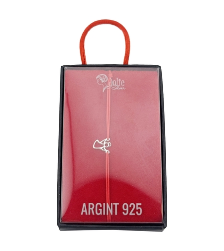 Bratara Argint 925 pentru Dama, Jolie, Model Inger, Martisor Bratara de 1 Martie, Pandativ Argintiu cu Snur Rosu