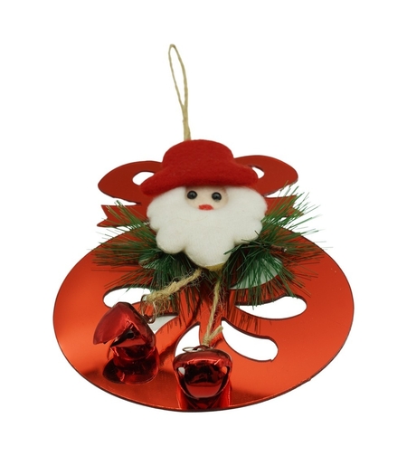 Ornament brad, Flippy, Rotund cu clopotei, Rosu, Lucios, 15*20CM, Acril, Interior/ Exterior