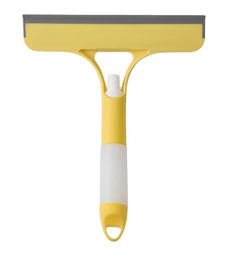 Racleta de Curatare 3 in 1, Flippy, Multifunctional, Pentru Casa si Masina, Pulverizator de Spray, Racleta din Silicon si Burete, 21.5 x 25.7 cm, Galben