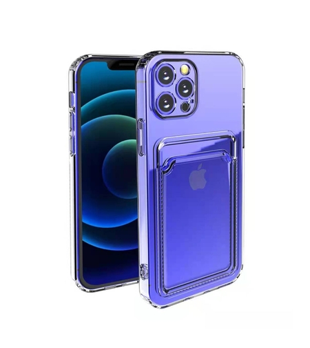 Husa protectie cu suport card compatibila cu Samsung A32 5G Transparent