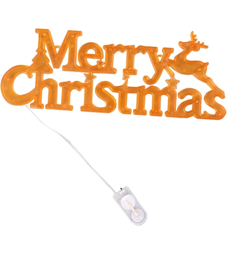 Instalatie LED de Craciun, Vafy, Litere 3D, Merry Christmas, Lumina Calda, 27.5 x 10.5 x 1.4 cm, Galben