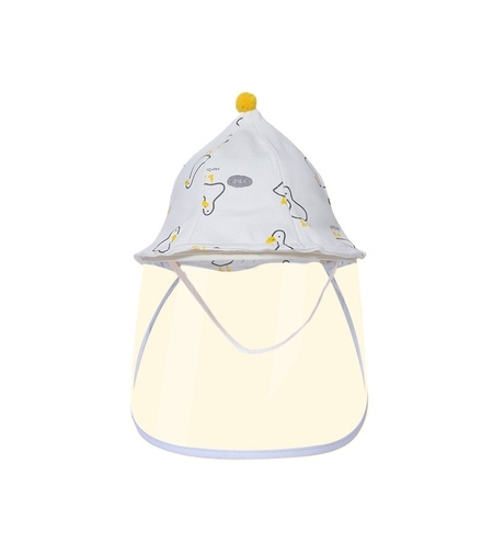 Palarie de Protectie pentru Bebelusi, Vafy, Model Ratuste, Pescareasca, de Primavara si Toamna, cu Masca si Fermoar, 48 cm, pentru 6-12 Luni, Alb