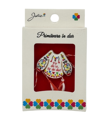 Martisor Brosa Mica in Cutie, Jolie, Design cu Mesaj, Dimensiune 2.5-3 cm, Material Metal, Model Ie Traditionala
