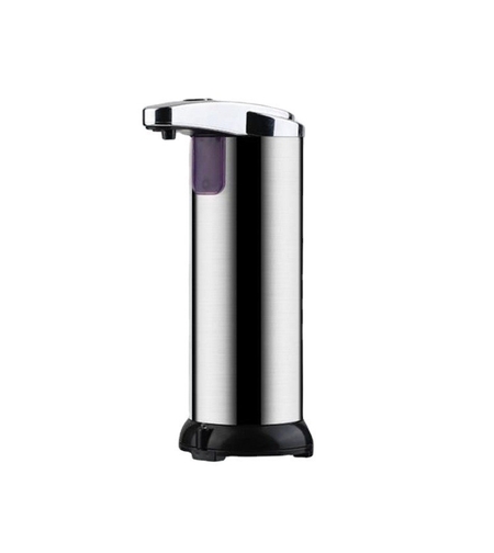 Dispenser pentru Sapun Lichid/Dezinfectant, Flippy, cu Senzor Infrarosu de Miscare, din Otel Inoxidabil, 250 ml, 19 x 11 cm, Gri