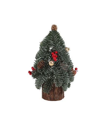 Decoratiune Craciun pentru Masa, Flippy, Ornament de Decor Model Brad de Craciun de Dimensiuni Mici, pentru Birou si Interior, din Plastic 26 x 12 x 12 cm, Verde