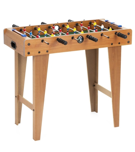 Masa de fotbal pentru copii, cu 6 manere, 18 jucatori, structura si picioare MDF, tabela scor, 69x35x62 cm