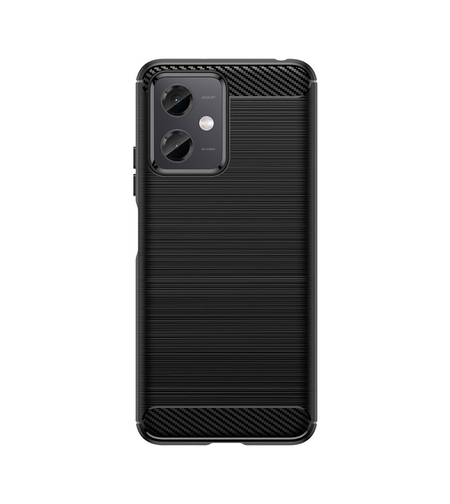 Husa Protectie pentru Xiaomi Redmi Note 12 5G, Vafy, din Silicon TPU Moale, Textura Periat, Anti Cadere, cu Element Carbon, Negru