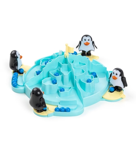 Joc Interactiv pentru Copii, Flippy, Batalia Pinguinilor, 3 ani+, Tabla de Joc, Figurine Pinguini, Mingi, Multicolor