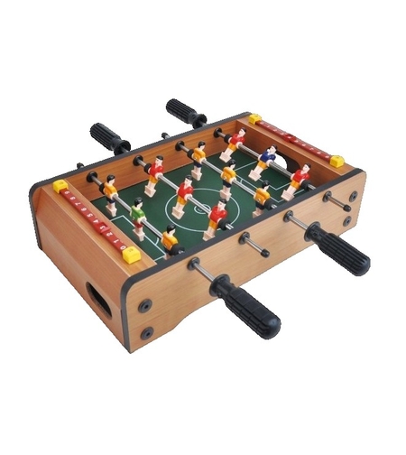 Masa de Fotbal cu Teren, Flippy, fara Picioare, 4 Manere, Tablou de Scor, 36.5 x 24 x 7 cm, din Lemn/Otel/ABS, Maro
