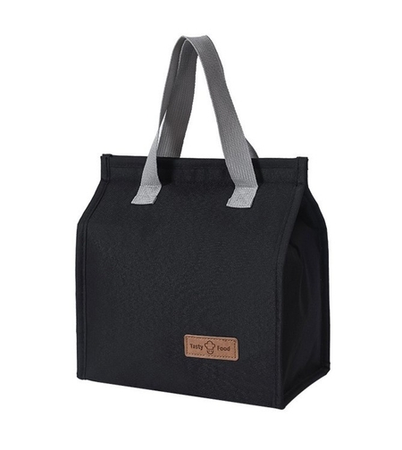 Geanta Termoizolanta Tip Bento Bag Flippy, Camping Cooler, Aluminiu, 22.5x13x25,5 cm, 3.3 L, Negru