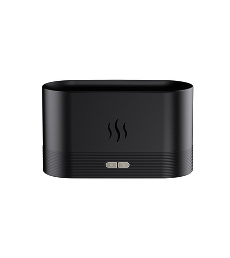 Difuzor de ulei esential cu flacara Flippy, aromaterapie, umidificator de aer, rezervor 180 ml, simulare efectelor de iluminare a flacarii, lumina veghe ajustabila, negru