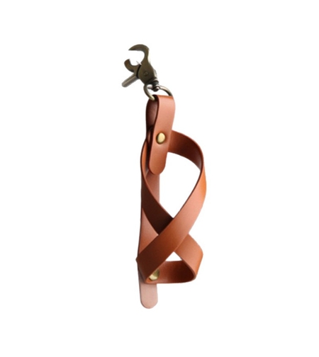 Husa pentru Kendama, Flippy, Husa de Depozitare pentru Kendama, din Piele Ecologica, Catarama cu Agatare pentru Transportare, Model Breloc 8, 12 x 6 cm, Maro deschis
