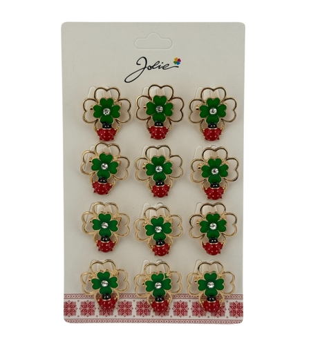 Set 12 Brose Martisor Primavara, Jolie, Model Trifoi cu Buburuza