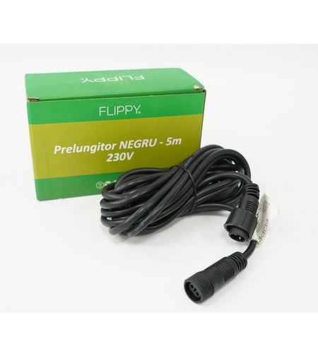 Prelungitor, Vafy, cauciuc, 220 volti, 5 metri, fir negru