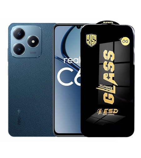 Folie de Protectie pentru Realme C63, Vafy, Sticla Securizata ESD, Margini Negre, Rezistenta la Zgirieturi, Antistatica, 0.35 mm, Transparenta