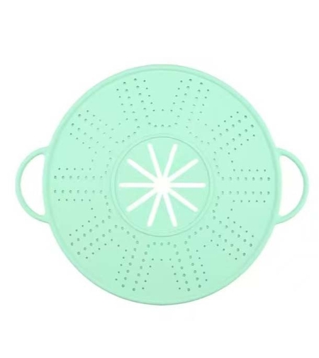 Capac Sita pentru Tigaie, Vafy, 28 inch, Capac din Silicon pentru Scuregere, Rezistent la Remperaturi ridicate, Anti-Stropire, Deflector de Ulei, Verde deschis