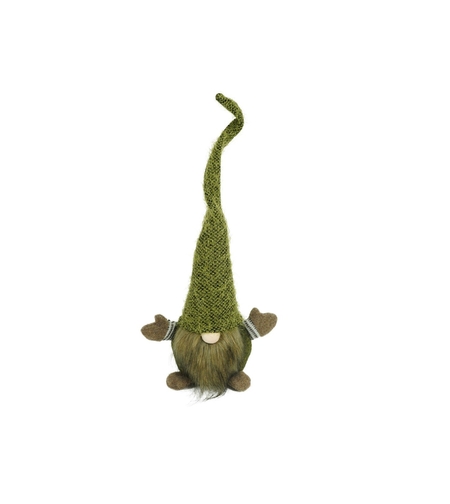 Ornament de Craciun spiridus, Flippy, verde/maro, textil, 56 cm